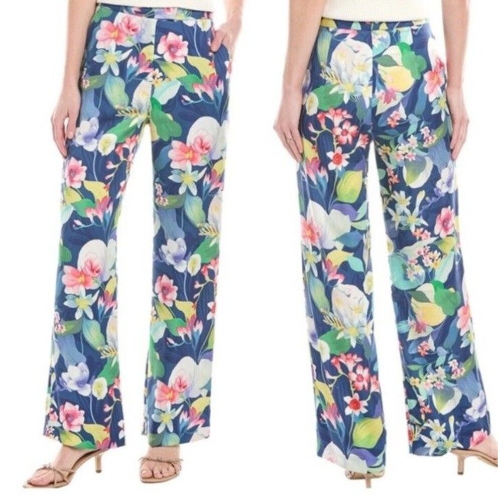 J. McLaughlin Tropical Floral High Rise Wide Leg Palazzo Broderick Pants 6
